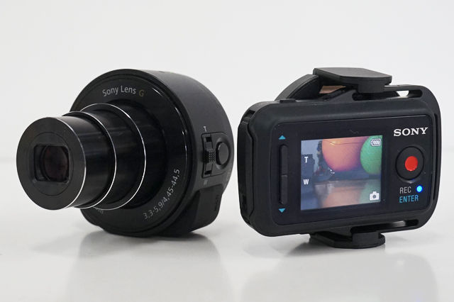 ライブビューリモコンで、レンズスタイルカメラ「DSC-QX100/QX10