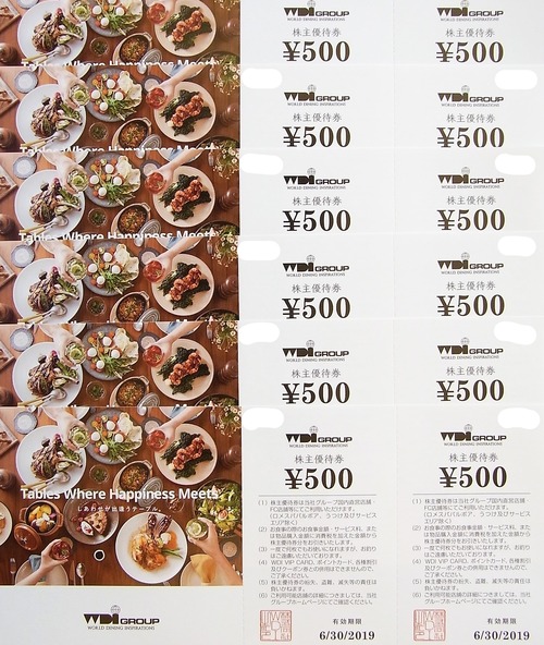 WDI うっとうしい 株主優待券 6000円 ＋ WDI VIPカード セット 