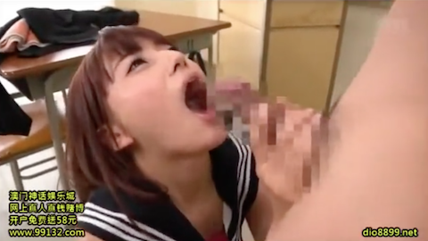 【初川みなみ】アイドル級にかわゆい茶髪女子高生と教室でイチャラブ顔射セックス