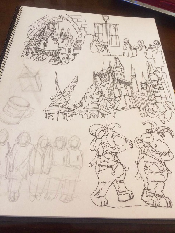 10一本線スケッチUSJハロウィン 線描き(5)