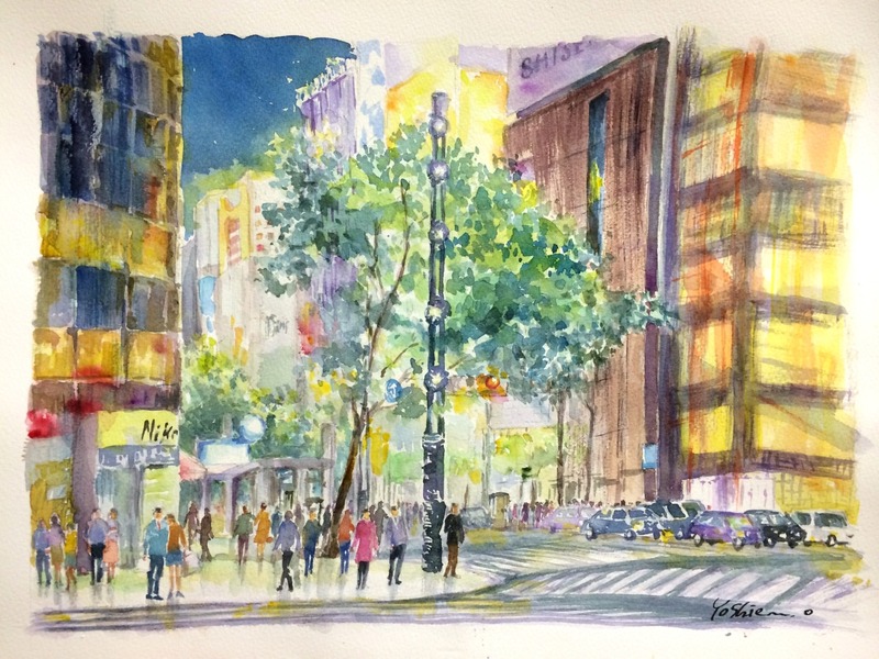 くろかわ透明水彩画教室 夜景に挑戦☆ : 水彩的生活KUROKAWAの透明水彩画