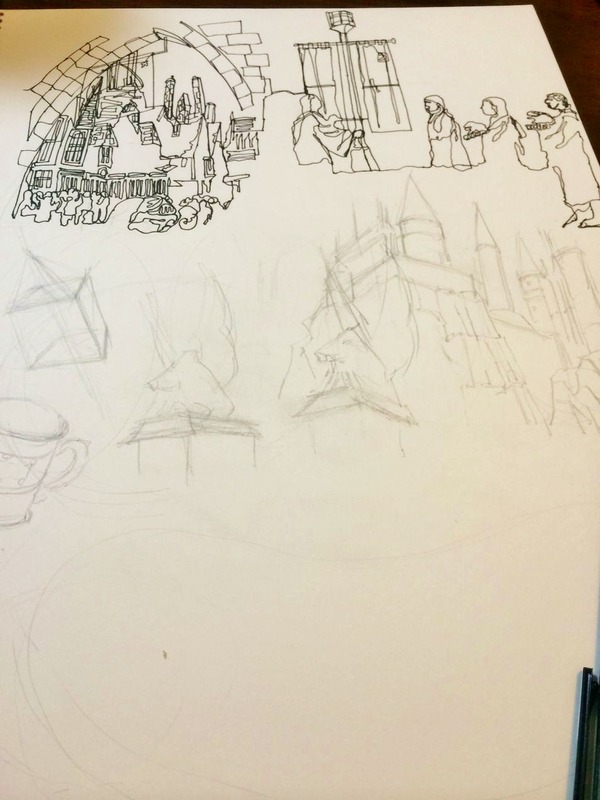 10一本線スケッチUSJハロウィン 線描き(2)