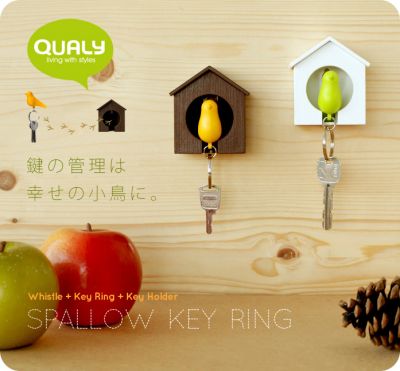 Qualy《クオリー》小鳥の形をしたキーリング/スパローキーリングSparrow Keyring鍵 笛 雑貨 小物