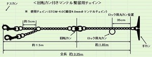 ナスカン2個つき繋留用チェーンのイメージ図