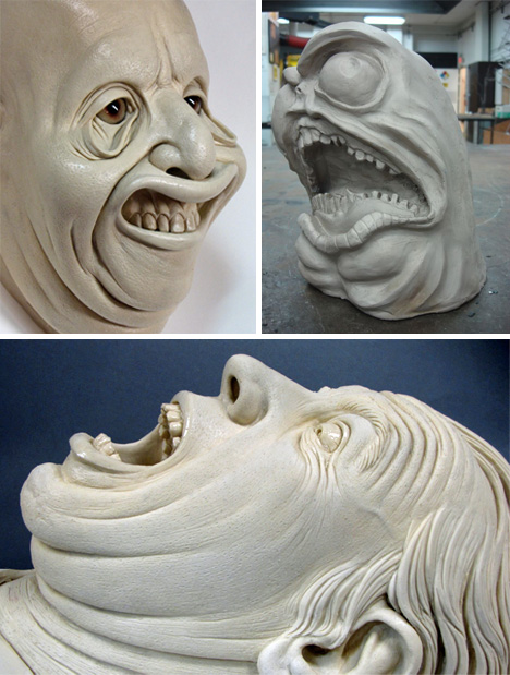 Creepy-Face-Sculptures