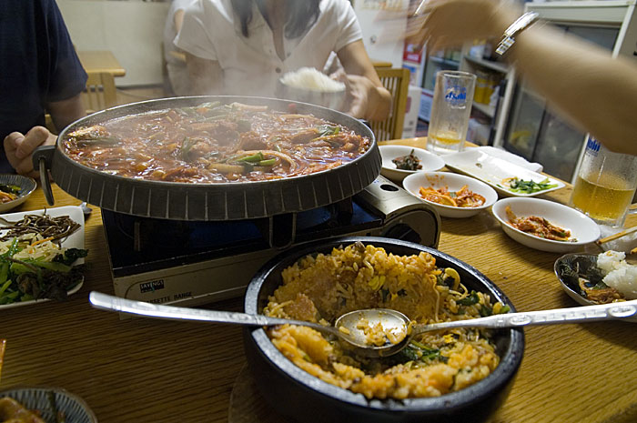 石焼カルビ待機中