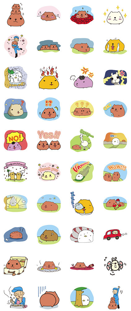 LINE スタンプ カピバラさん