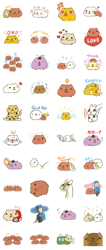 LINE スタンプ カピバラさん(まったり~んとその3)