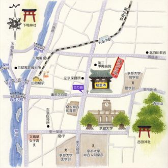 百万遍さんの手づくり市 MAP