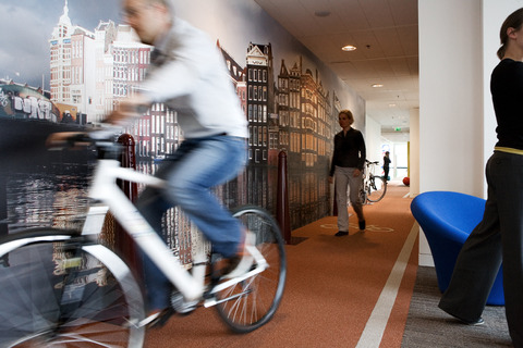 Netherlands bike hallway