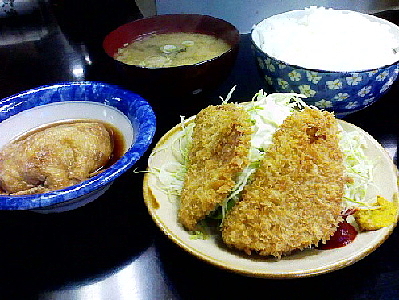 サービス定食(玉子の袋煮とハムカツと焼き肉) サービス定食(玉子の袋煮とハムカツと焼き肉)