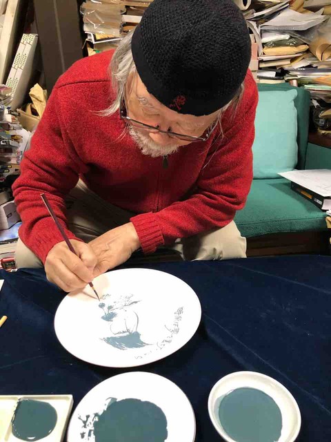 世界に1枚　松本零士先生　絵皿 松本零士先生を訪問。 : 零士サイト