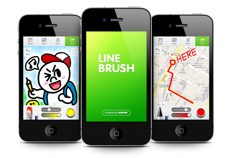 Line Drawing App : Nhn japan releases line brush official drawing app
