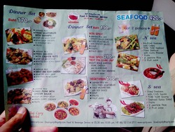 チェンマイ線、タイ国鉄の夕食のメニュー