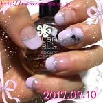 ピンクグレーのフレンチネイル☆