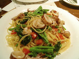 ヤリイカと菜ばなのスパゲティー