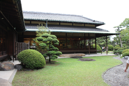 整った植木と庭