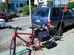 子供自転車を連結しています