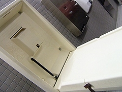 サクラメントのショッピングモールのトイレ内