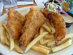 Lake Tahoeで食べたフィッシュ&チップス