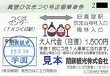 関鉄観光真壁ひなまつり号企画乗車券H22大人往復