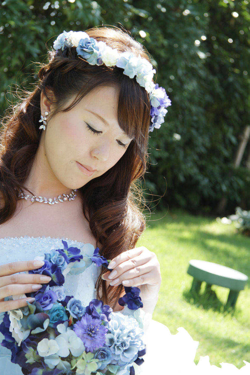 花嫁 髪型 花冠