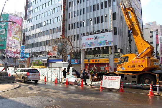 2011年2月4日(金)すすきの氷の祭典の準備