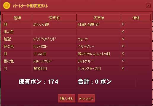 メイドパートナー外形変更リスト