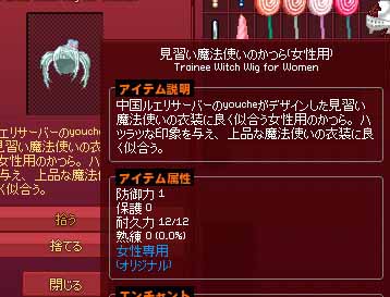 見習い魔法使いのかつら女性用