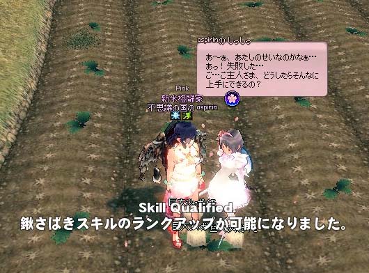 鍬さばきスキルのランクアップが可能