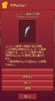 コンヌース海岸の羽根