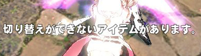 切り替えができないアイテムがあります。