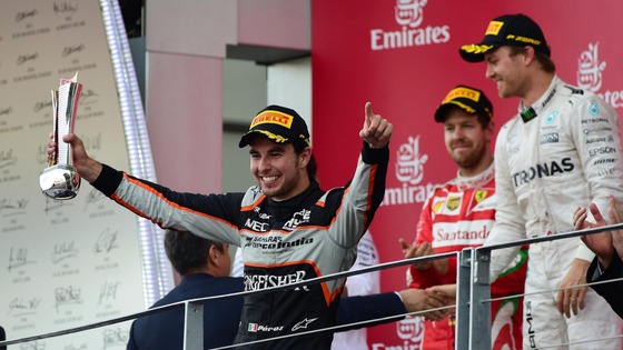 セルジオ・ペレス3位、ニコ・ロズベルグ優勝、セバスチャン・ベッテル2位、F1ヨーロッパGP