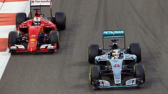 ルイス・ハミルトン(メルセデス)、セバスチャン・ベッテル(フェラーリ)、2015年F1
