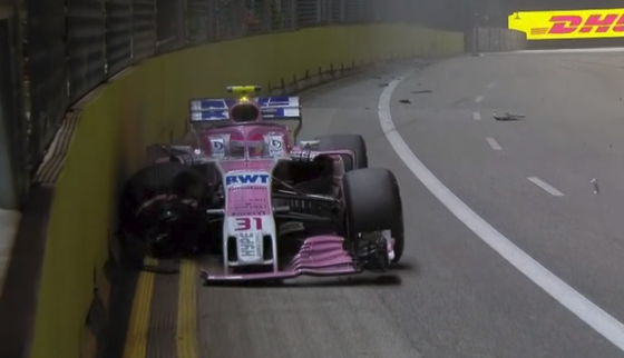 エステバン・オコン、クラッシュ:2018年F1シンガポールGP