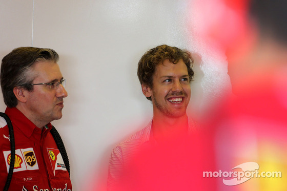 パット・フライ、セバスチャン・ベッテル、アビダビF1テスト2014年11月25日