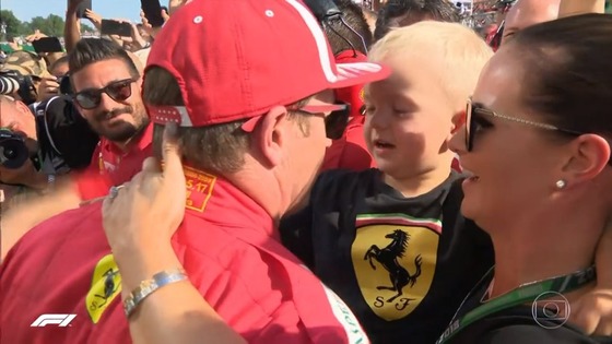 キミ・ライコネン、息子ロビン・ライコネン、妻ミント・ライコネン(ミント・ビルタネン):2018年F1ハンガリーGP