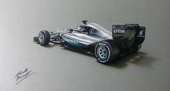 メルセデスF1 W07のイラスト、公式サイトで公開 動画 : F1通信