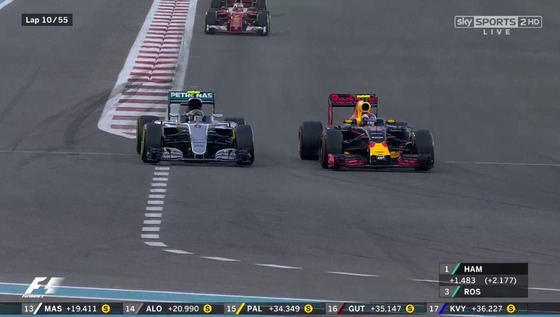 マックス・フェルスタッペン(レッドブル)、ニコ・ロズベルグ(メルセデス)、2016年F1アブダビGP