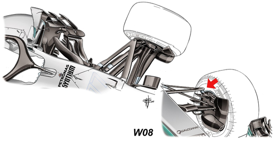 メルセデスF1 W08:フロント・サスペンション