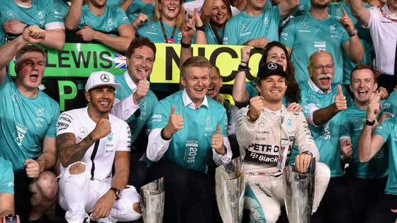 ルイス・ハミルトン、ニコ・ロズベルグ(メルセデス)、2015年F1アブダビGP