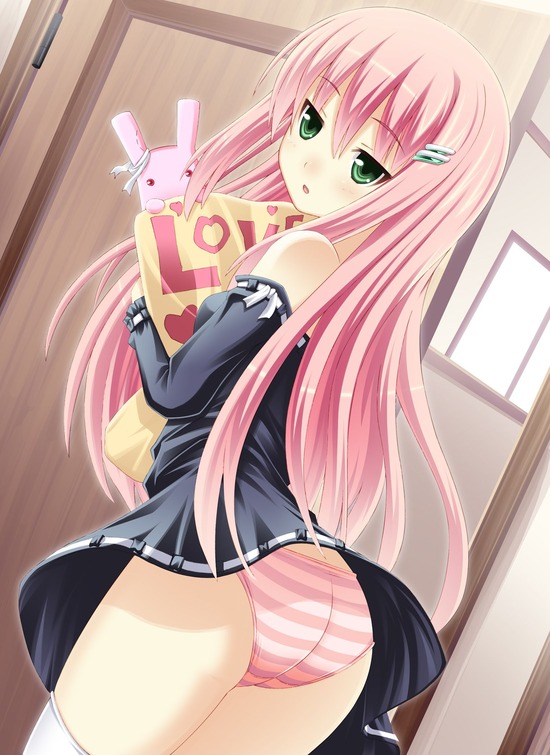 【２次】しましまパンツをはいた可愛い女の子の２次エロ画像【縞パン】