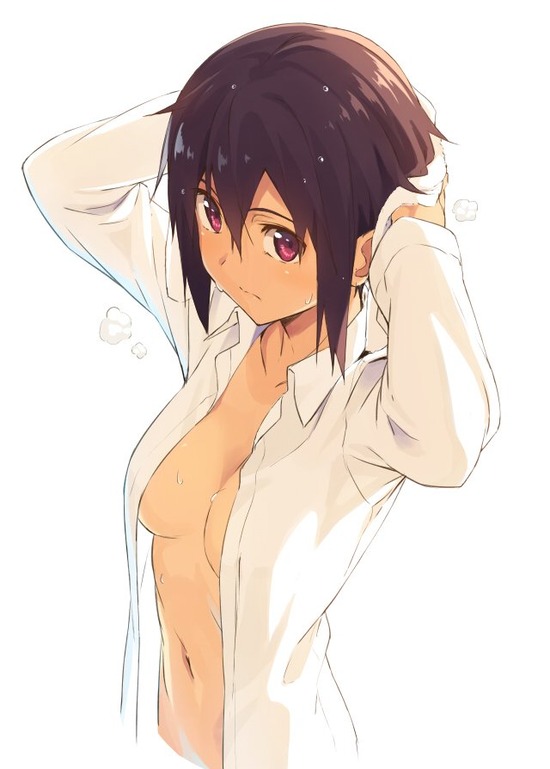 【２次】全裸よりもエロい裸ワイシャツ姿の女の子の二次画像　その１２【裸Ｙシャツ】