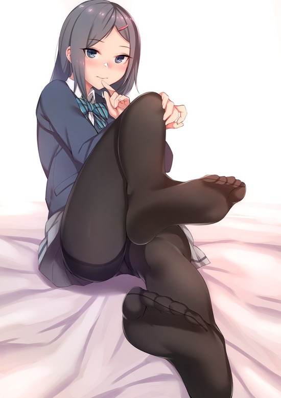 【２次】足をスリスリしたくなるストッキング姿の美少女二次エロ画像　その１０【ストッキング】