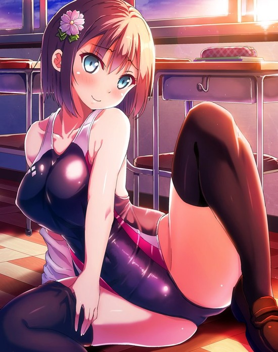 【２次】ボディラインがより強調される競泳水着姿の美少女二次エロ画像　その６【水着】