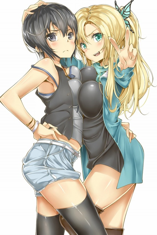 【２次】女の子同士でおっぱいを押し付け合っちゃってる二次エロ画像　その７【おっぱい】