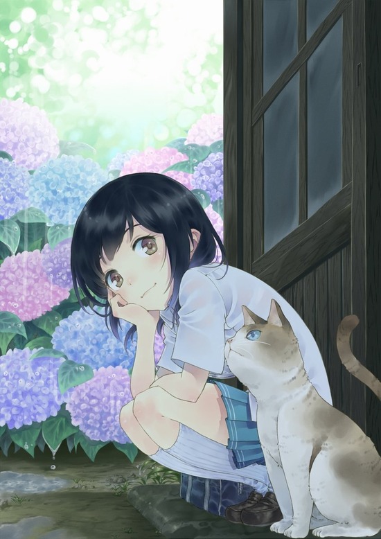 【２次】梅雨らしさを感じる美少女二次画像【非エロ】