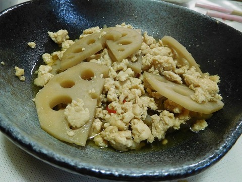 レンコンのそぼろ煮