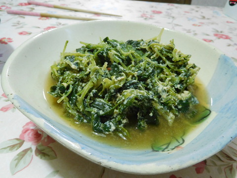 つまみ菜の卵とじ