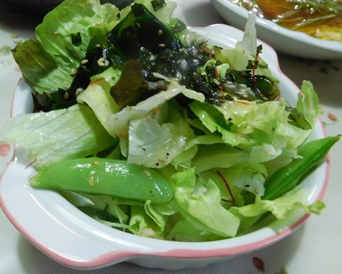 階層と野菜のサラダ